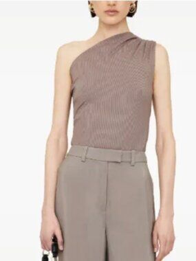 ANINE BING Camila one-shoulder ribbed top *NEW*